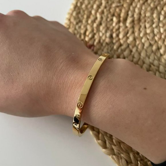 Gold Filled Stainless Steel Bangle 4mm size 17 - Picture 4 of 7